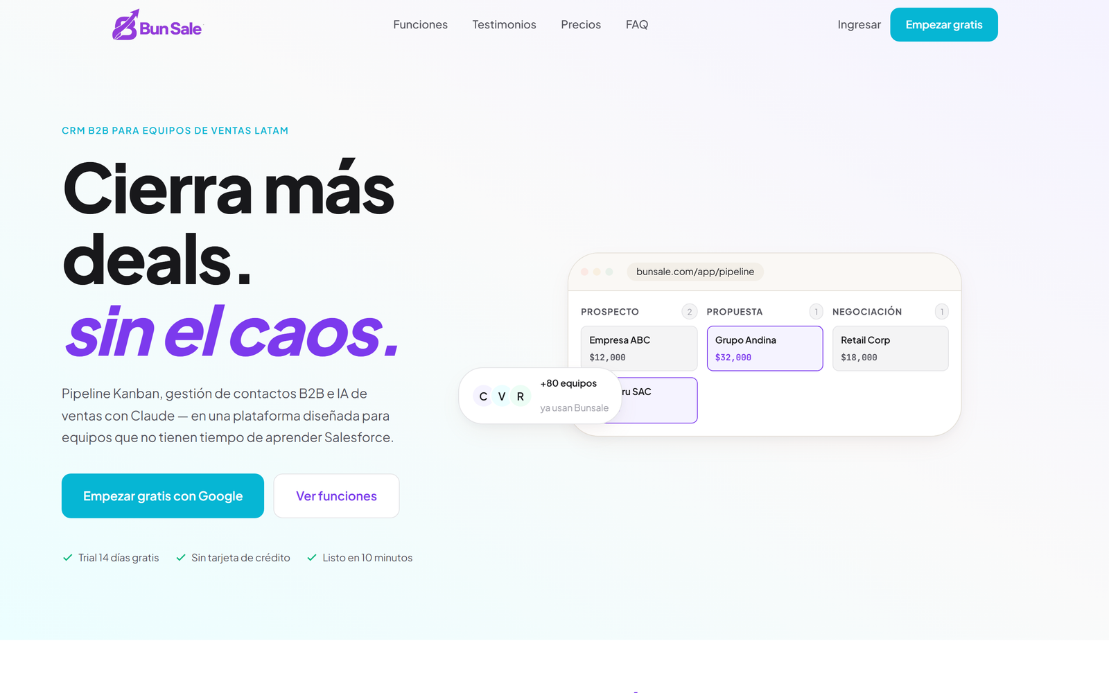 Captura del sitio web de Bun Sale