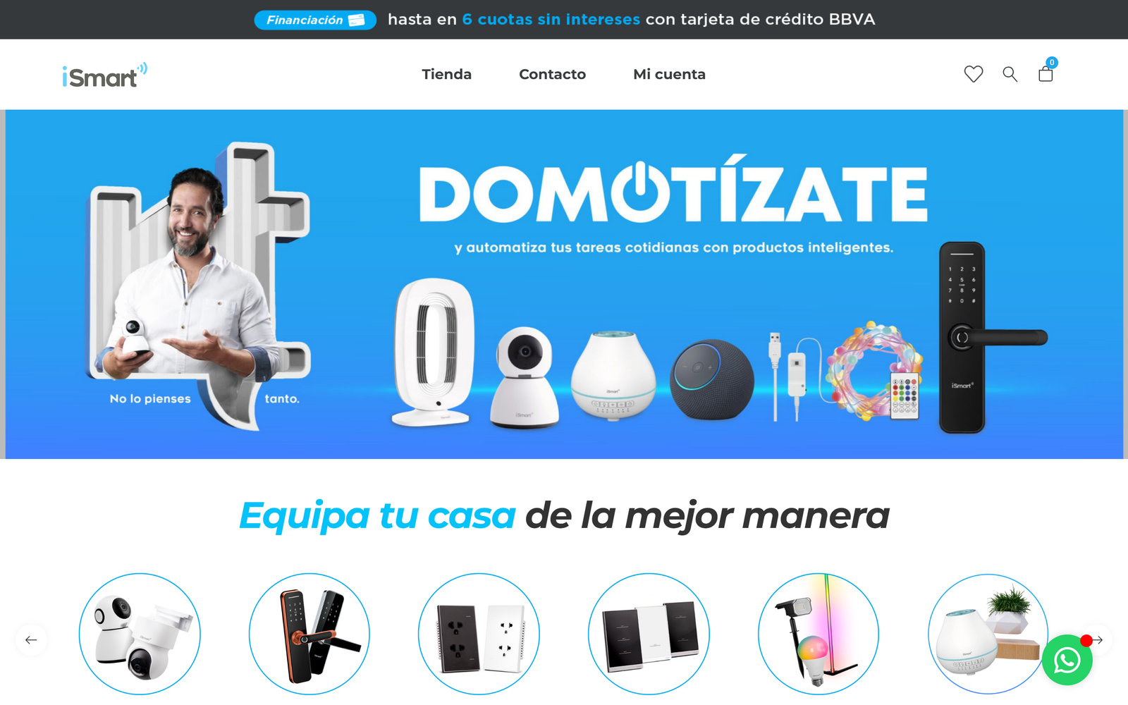 Captura del sitio web de iSmart Perú
