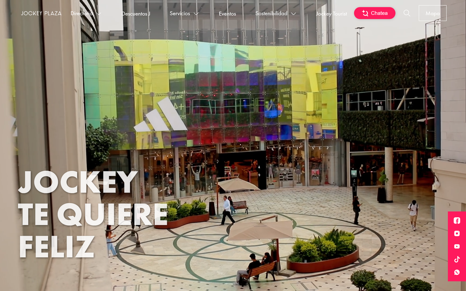 Captura del sitio web de Jockey Plaza
