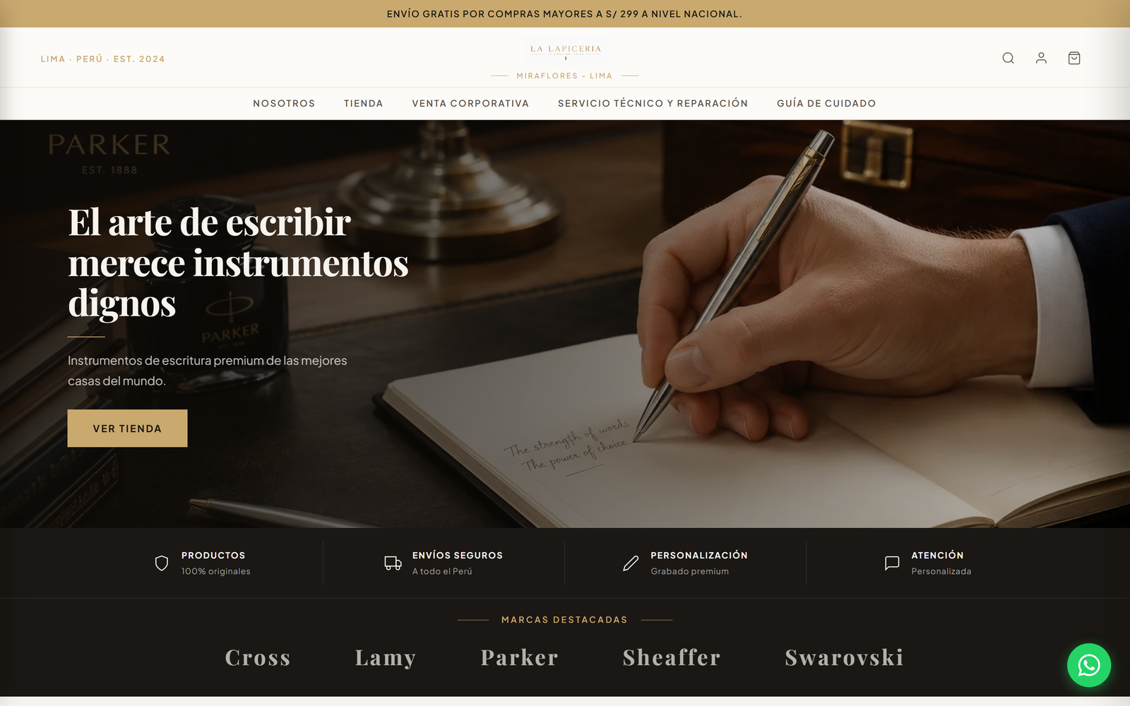 Captura del sitio web de La Lapicería
